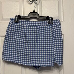 Blue and White Gingham Skort